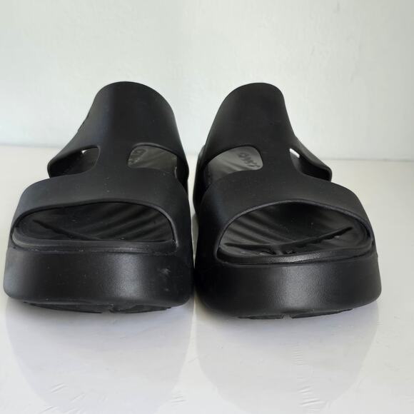 Crocs Getaway Platform H-Strap Sandal Women's 10 Black Beachy Boho Comfort Slide - Picture 3 of 9